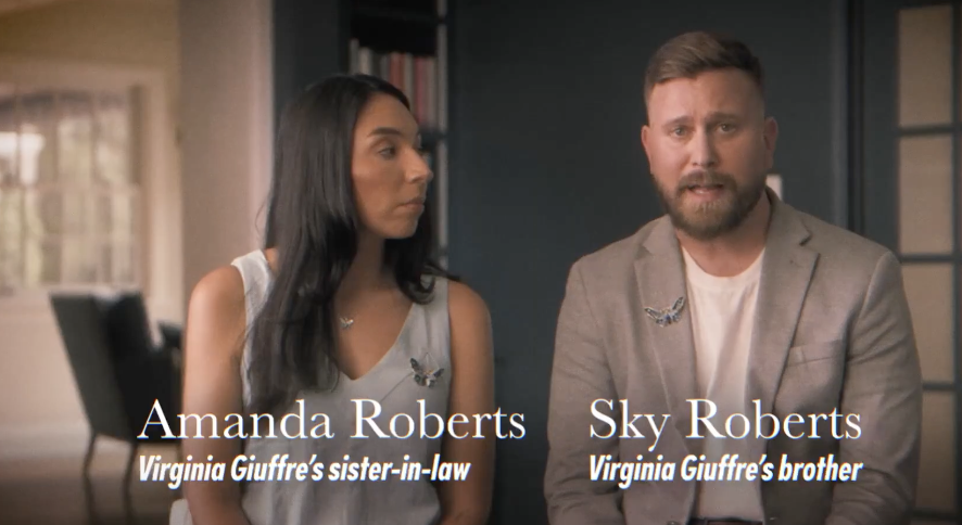  廣告邀請其胞兄斯凱・羅伯茲（ Sky Roberts ）及其妻子阿曼達・羅伯茲（ Amanda Roberts ）。 圖：翻攝自@AndrewSolender 
