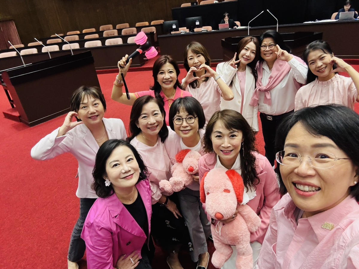  響應「BLACKPINK」專屬粉紅，多名民進黨立委今日都換上了粉色衣著。 圖：翻攝自民進黨團Threads 
