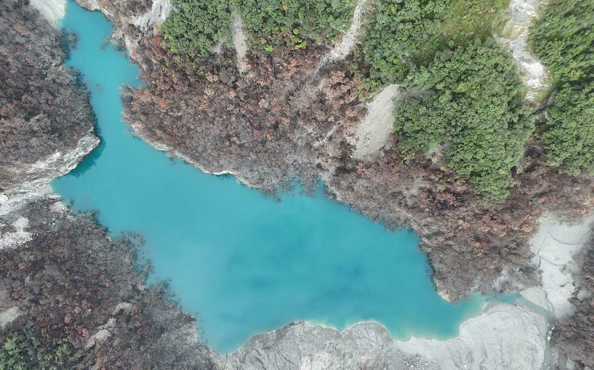 花蓮馬太鞍溪上游「2個堰塞湖」最新情形!林保署:下游湖體幾乎消失