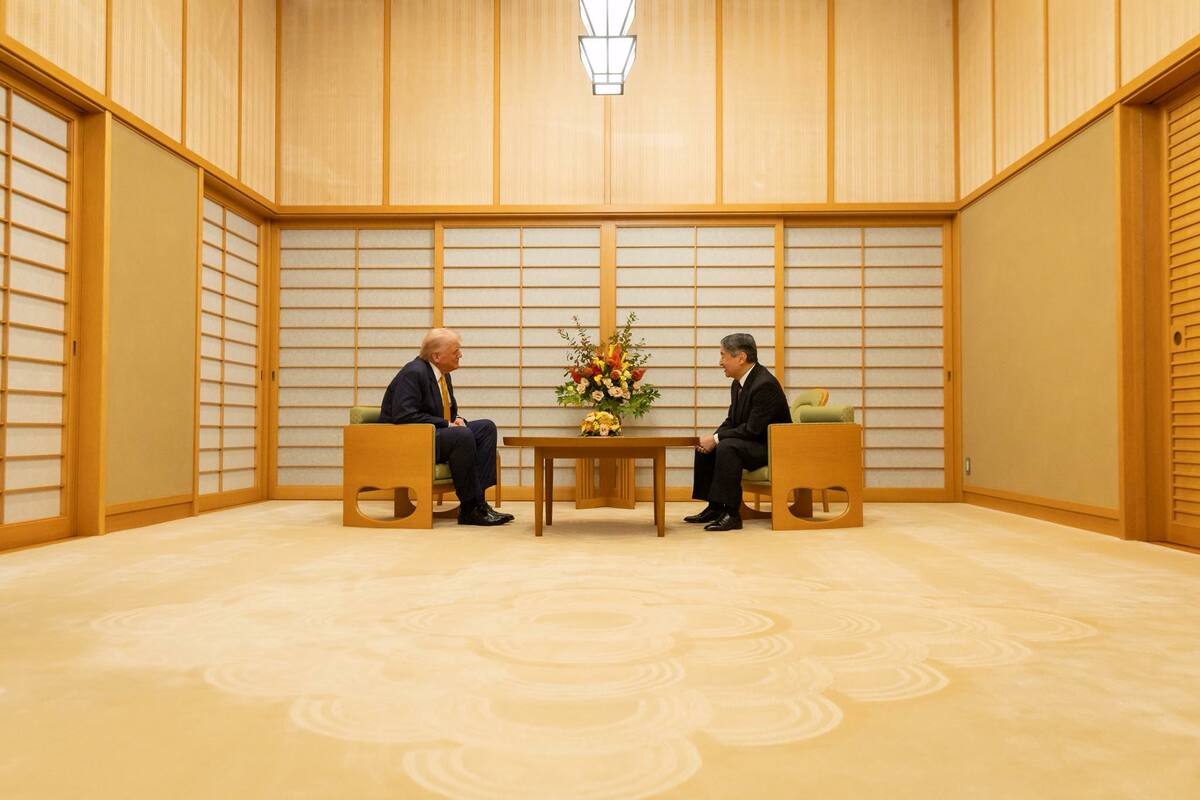  川普27日傍晚抵達日本，當晚與日本天皇德仁會晤。 圖：翻攝白宮臉書 