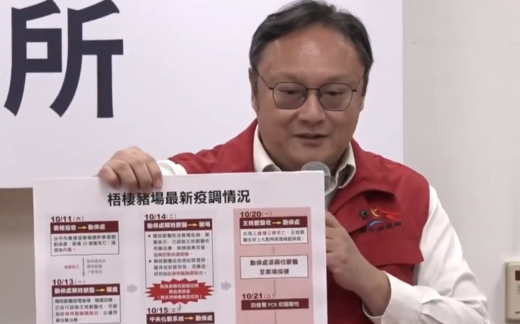 非洲豬瘟案場仍有病毒連夜清消 中市府疫調仍有10項缺失