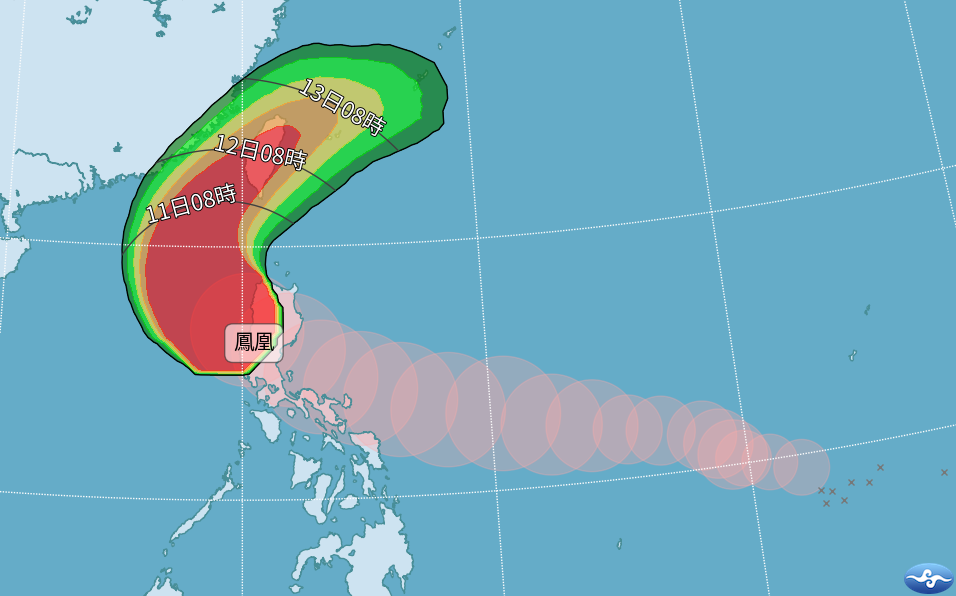 颱風假機率大增?「鳳凰」明早陸警 7縣市暴風圈侵襲機率破9成