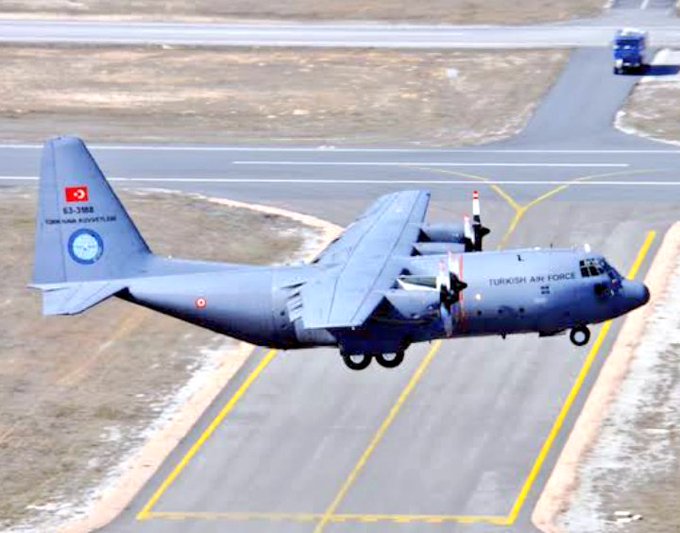 土耳其C-130運輸機。 圖:翻攝自X帳號@rkmtimes