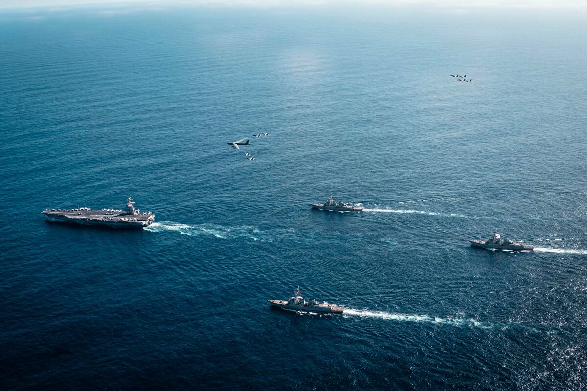  美國海軍航艦「福特號」（CVN-78）打擊群曾進入加勒比海，執行「南方之矛」行動，參與打擊委內瑞拉的軍事計畫。 圖：翻攝US NAVY 