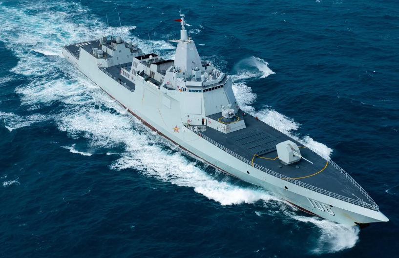  中國解放軍海軍055型飛彈驅逐艦「延安號（舷號106）」 圖：翻攝陸網/環球網 