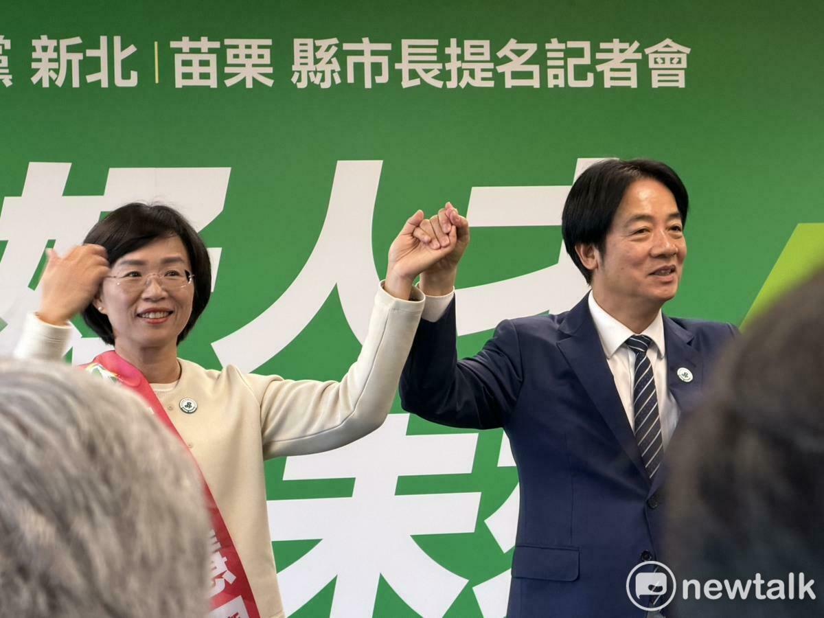  賴清德與新北市長參選人蘇巧慧。 圖：高逸帆／攝 