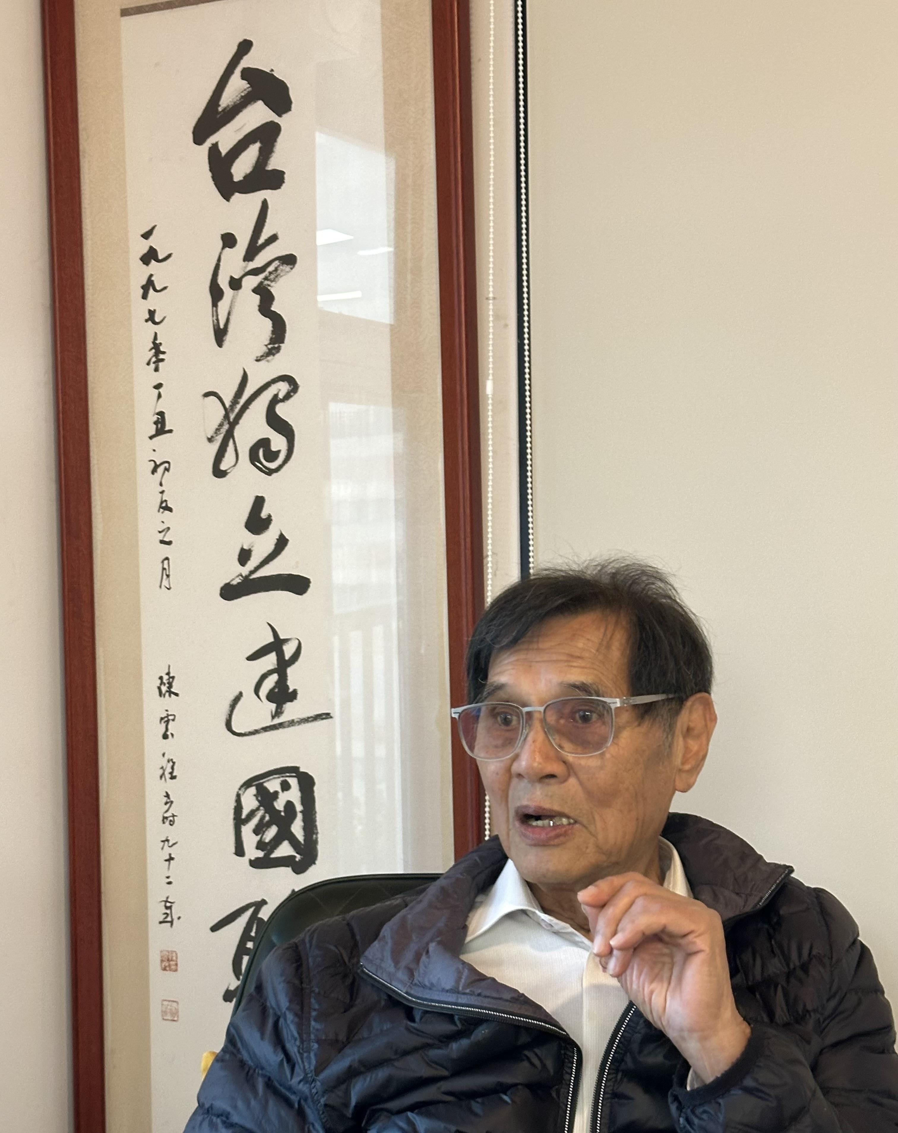  台獨聯盟主席陳南天接受新頭殼專訪。 圖：朱蒲青/攝 