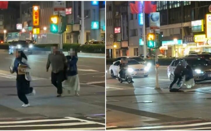(影)北捷善導寺站外驚傳隨機攻擊! 失控男子逼近女路人、攔車猛踹