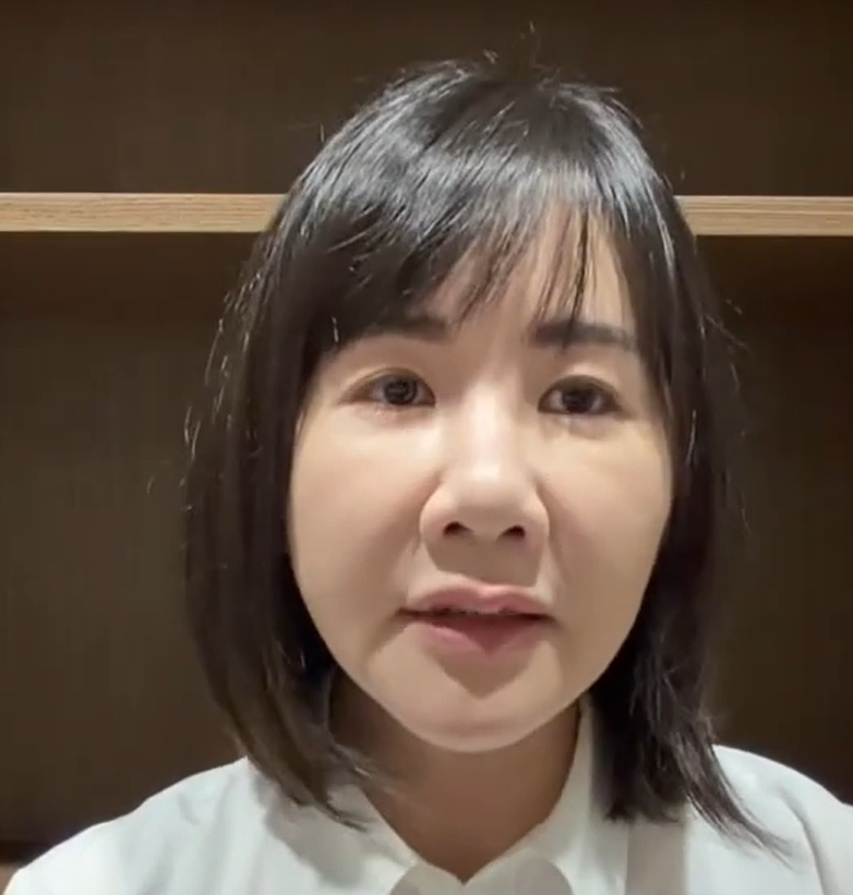  謝衣鳳透過影片表示將爭取彰化縣長提名。 圖：謝衣鳳服務處/提供 