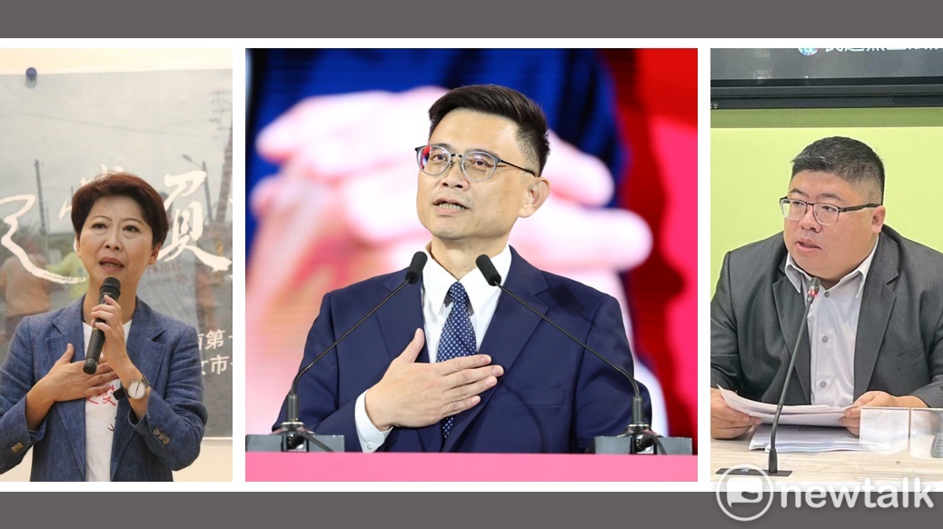  民進黨台南、高雄、嘉義縣市長初選結果出爐。由左而右，初選勝出者分別為台南陳亭妃、高雄賴瑞隆、嘉義蔡易餘。 圖：新頭殼合成 