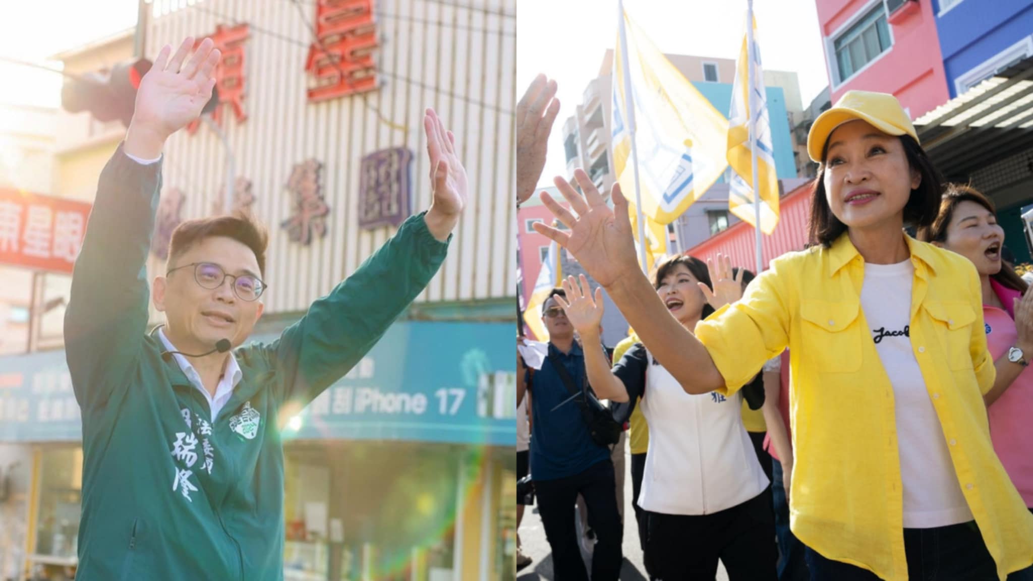 2026高雄市長選戰將由賴瑞隆(左)與柯志恩(右)對決，藍營刻意放大綠營初選不合進行離間。 圖:翻攝自賴瑞隆、柯志恩臉書(新頭殼合成) 