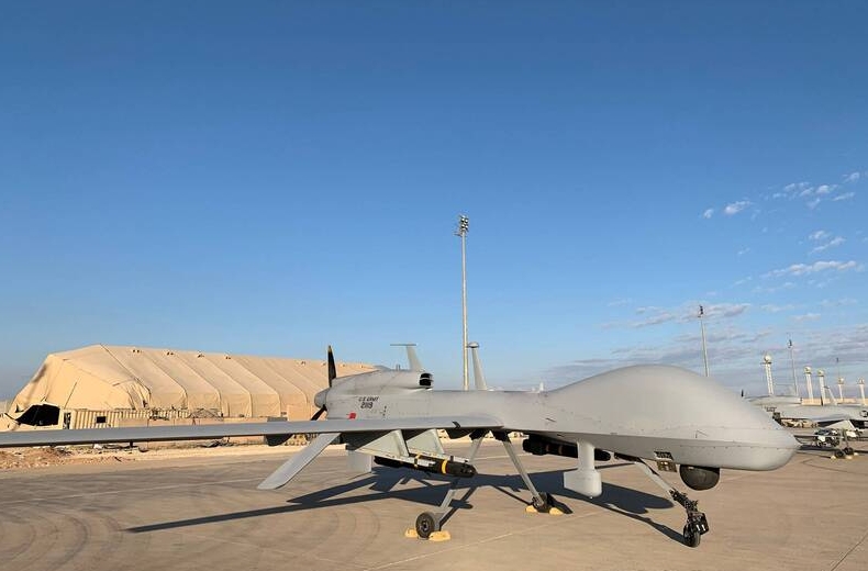  停在伊拉克「阿薩德空軍基地」的美軍無人機。 圖 : AFP / 提供 