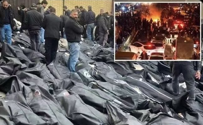 伊朗外長公布鎮壓期間的國內死亡人數已達 3,117 人，其中包含 690 名「恐怖分子」；但民間統計數據卻顯示，實際平民死亡人數恐突破 2 萬。 圖：翻攝自 X 