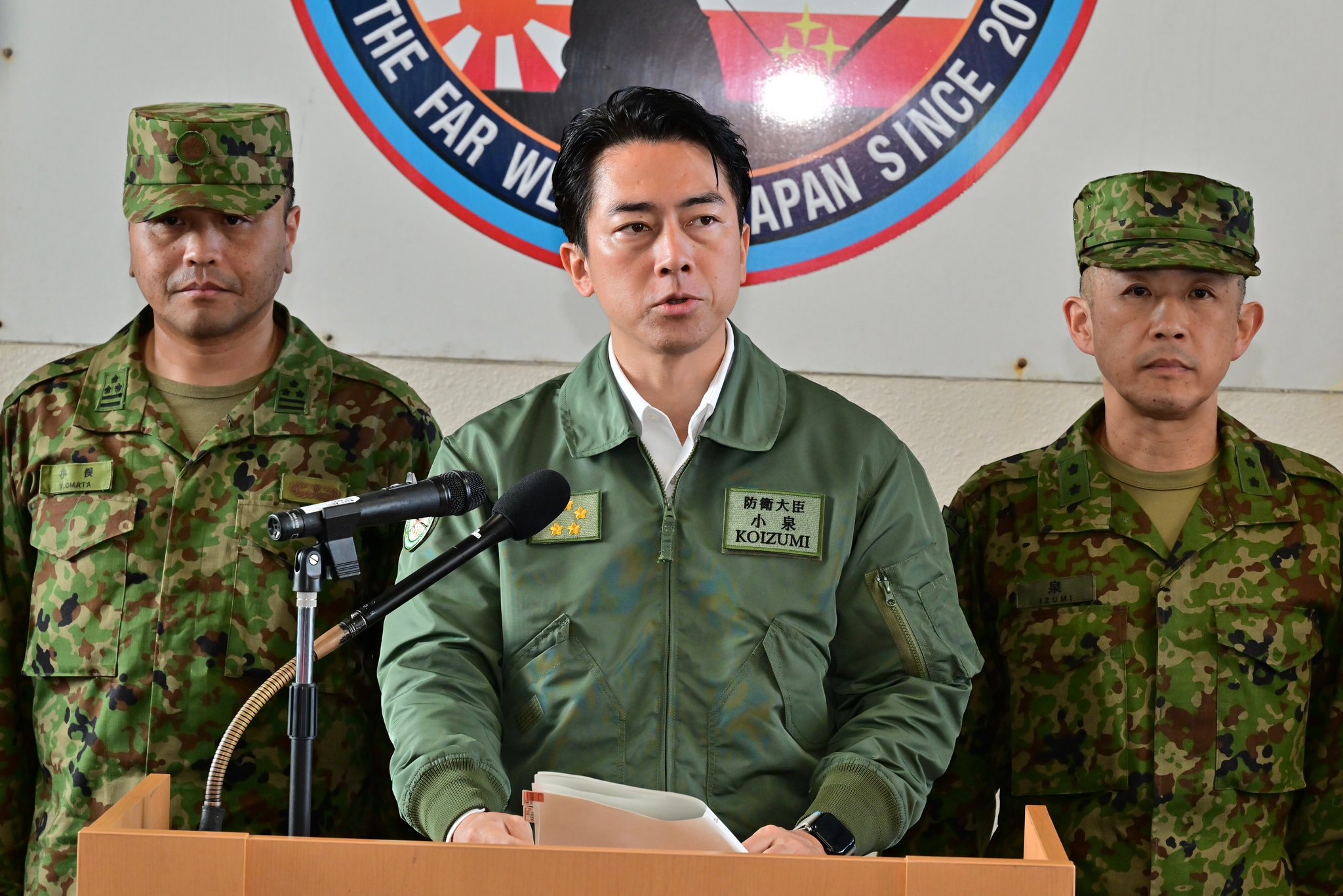  日本防衛大臣小泉進次郎 。 圖：翻攝自 X@防衛省·自衛隊 
