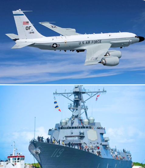 川普已下令派遣驅逐艦「德爾伯特．D．布萊克號」及一架 RC-135V 電子偵察機前往中東，以因應持續升高的區域緊張情勢。 圖:翻攝自X帳號@Defence_Index(新頭殼合成)