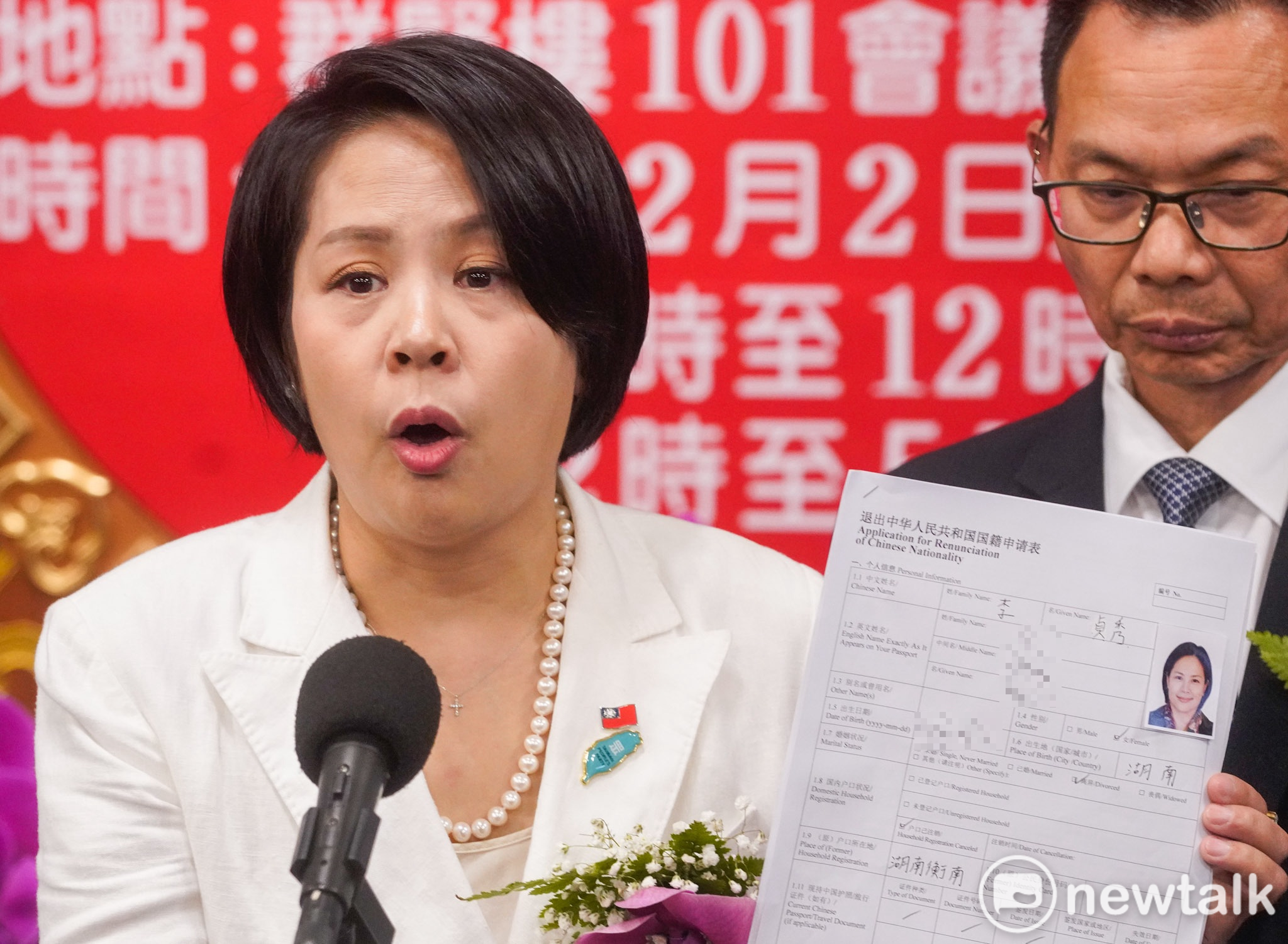  民眾黨中配立委李貞秀李貞秀表示，自己曾經赴中嘗試放棄中華人民共和國國籍，但遭到拒絕。 圖：張良一/攝 
