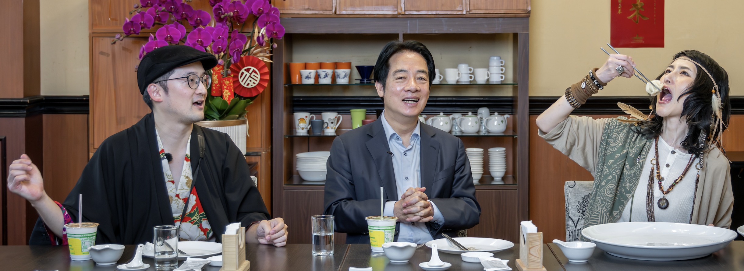  賴清德要招待Angela 佐藤夜市美食。 圖：總統府提供 