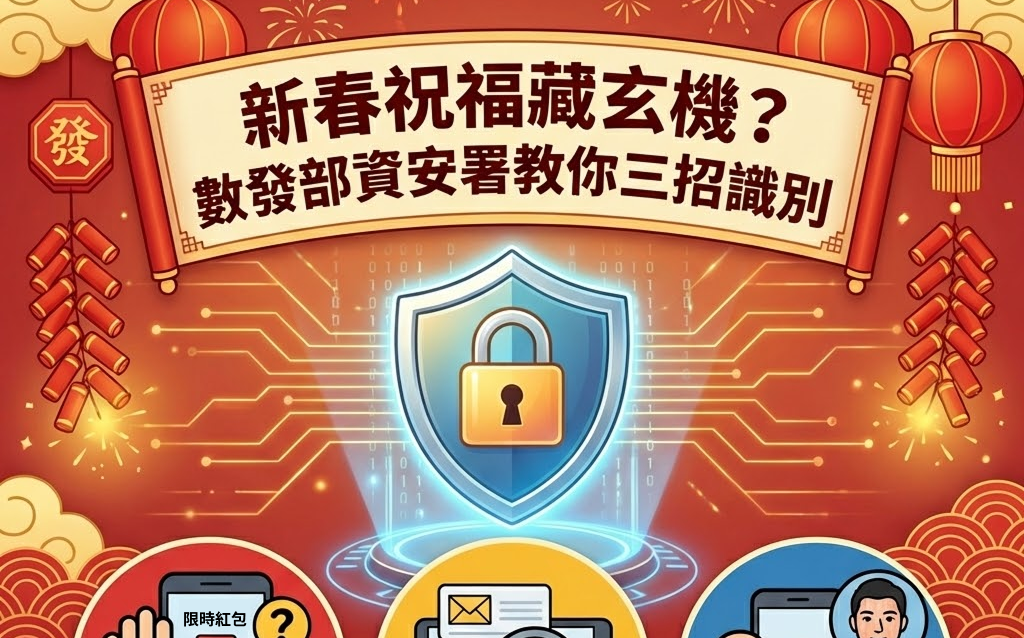 春節祝福藏玄機?資安署三步驟教你辨識新年社交陷阱