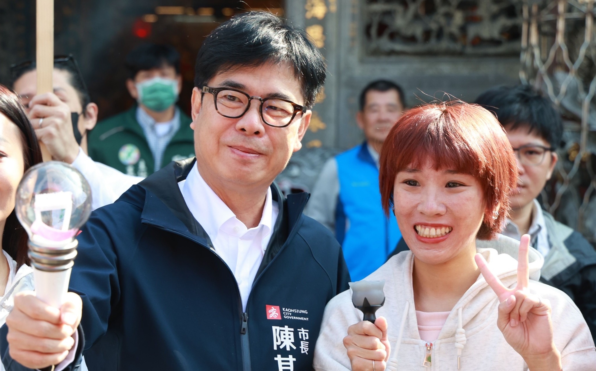 賴清德點名陳其邁以後麥克風變大支 陳其邁回:就是這支!