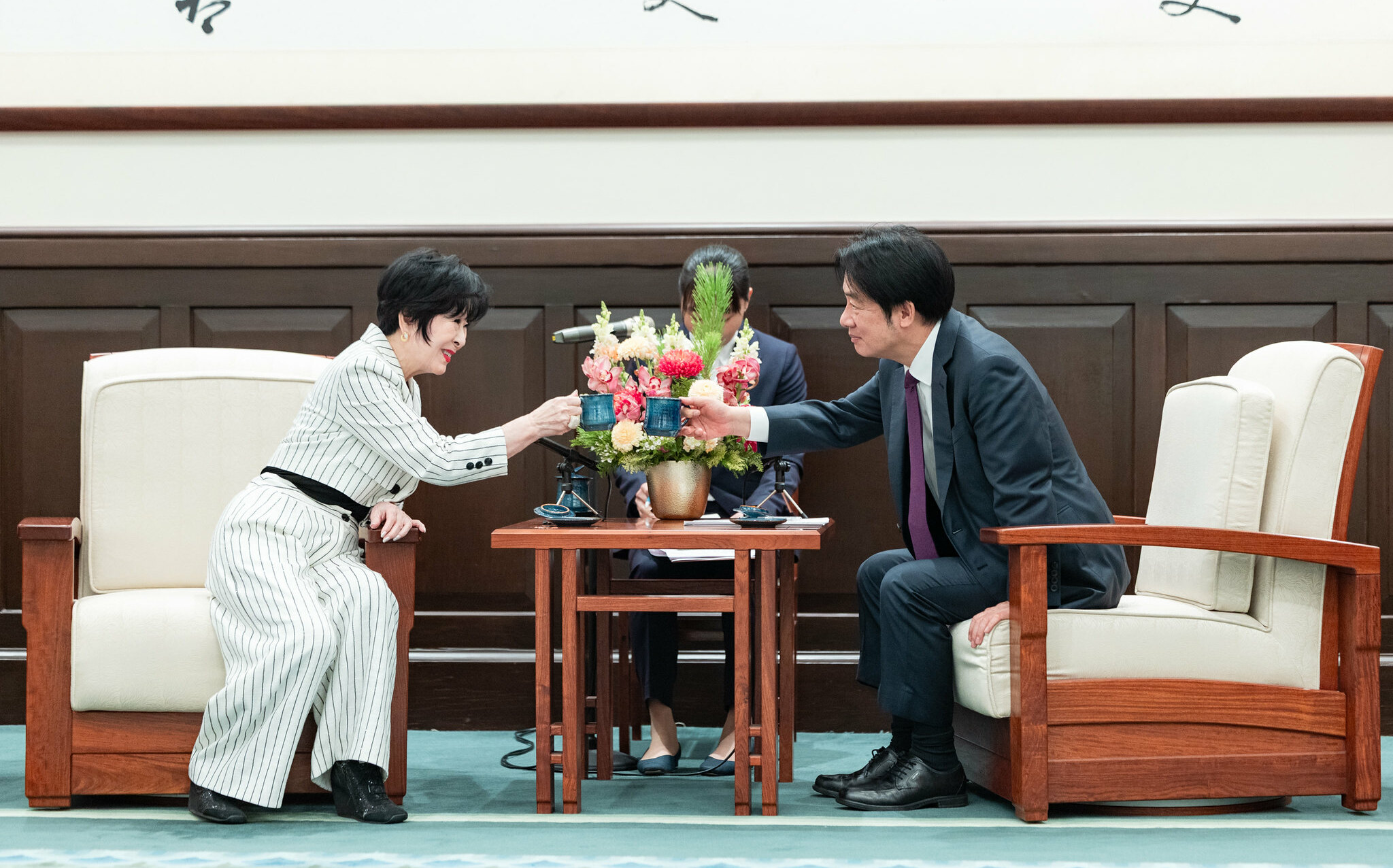 (影)賴清德總統接見日本參議院前議長山東昭子訪團 盼台日深化AI半導體合作共創雙贏