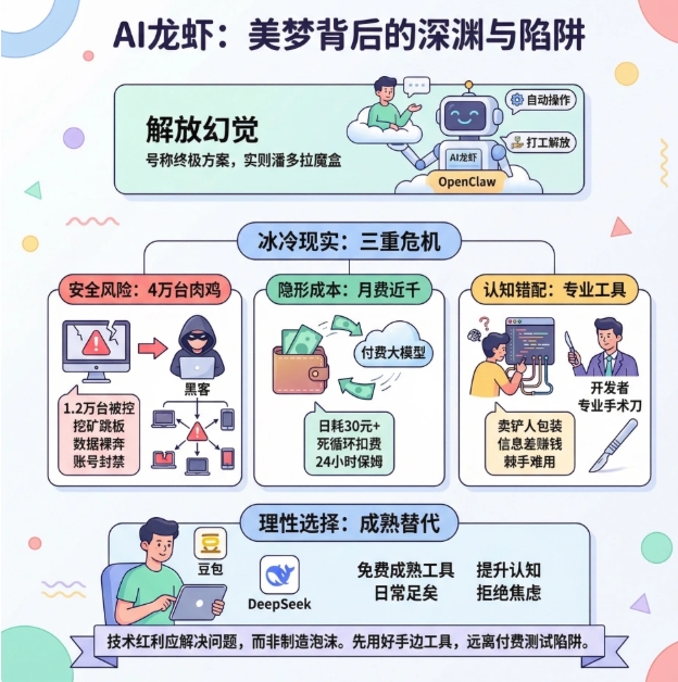  專家指出AI養龍蝦OpenClaw背後陷阱多。 圖 : 翻攝自AI可可AI生活 