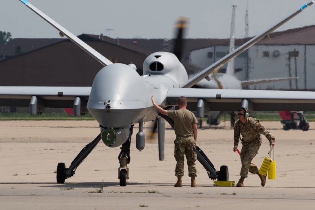  MQ-9「死神」（Reaper）無人機。 圖：翻攝自 X Jackson Hinkle 
