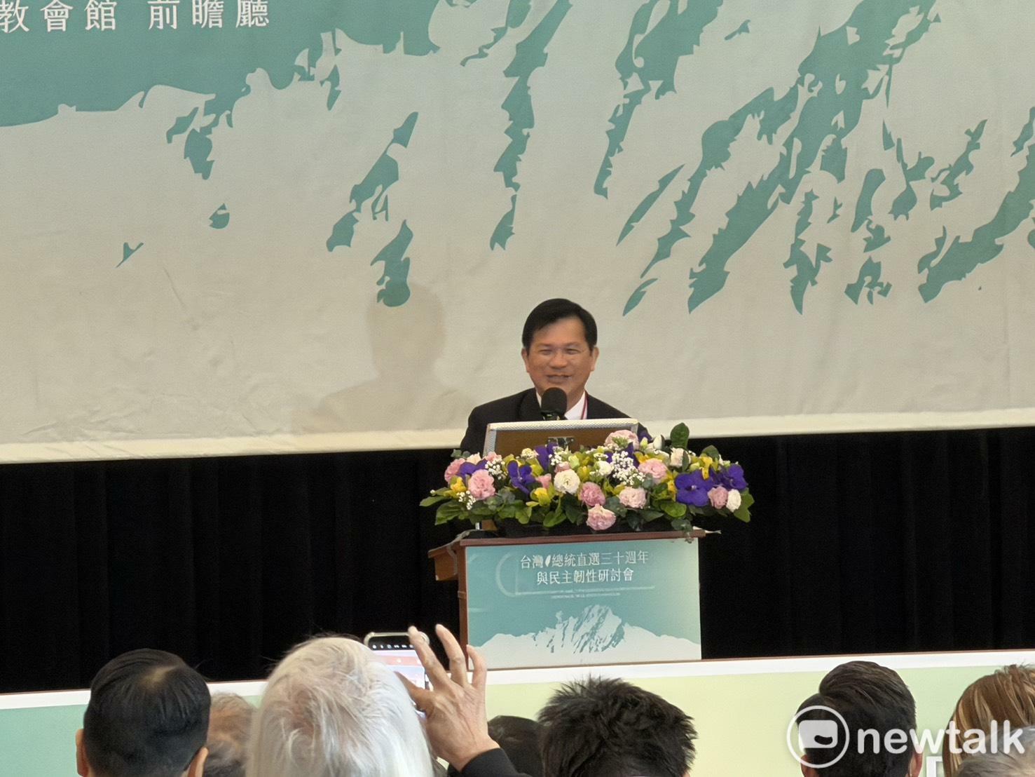  林佳龍表示，期待台灣能夠永遠是「台灣人的台灣」，也是「世界的台灣」。 圖：高逸帆／攝 