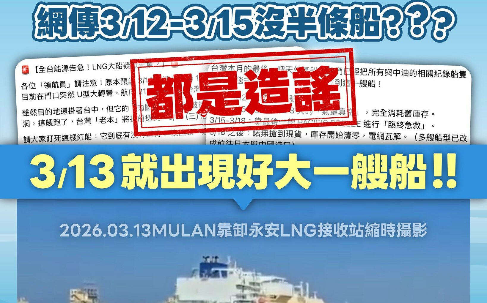 網傳「台灣3天沒LNG船」 經濟部澄清:卡達22船缺口已補齊