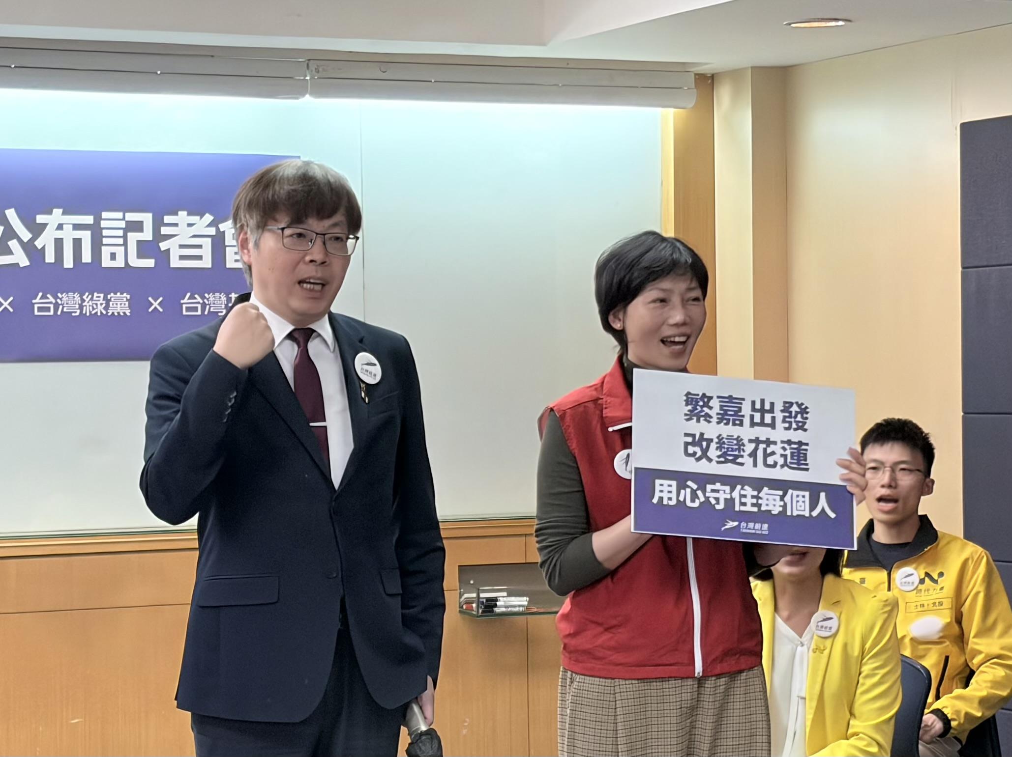  台灣基進派出花蓮吉安、壽豐、鳳林、光復、豐濱、萬榮區市議員參選人孟繁嘉。 圖：李宣萱/攝 