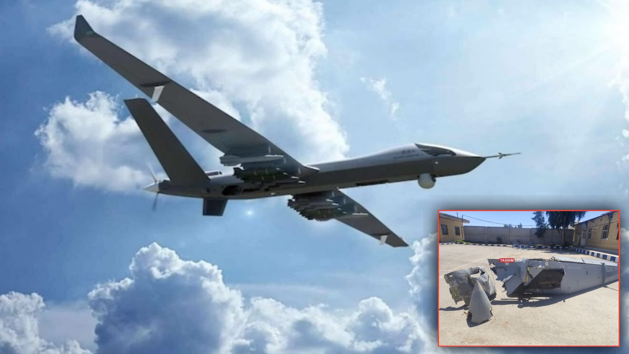  中國製造的「翼龍II」型武裝無人機近來也出現在中東戰場。 圖:翻攝自X帳號@Currentreport1 