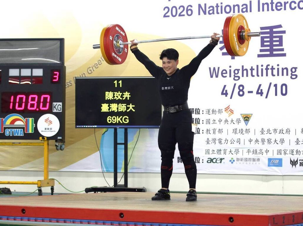 陳玟卉全大運舉重雙破全國摘金 放眼亞錦賽