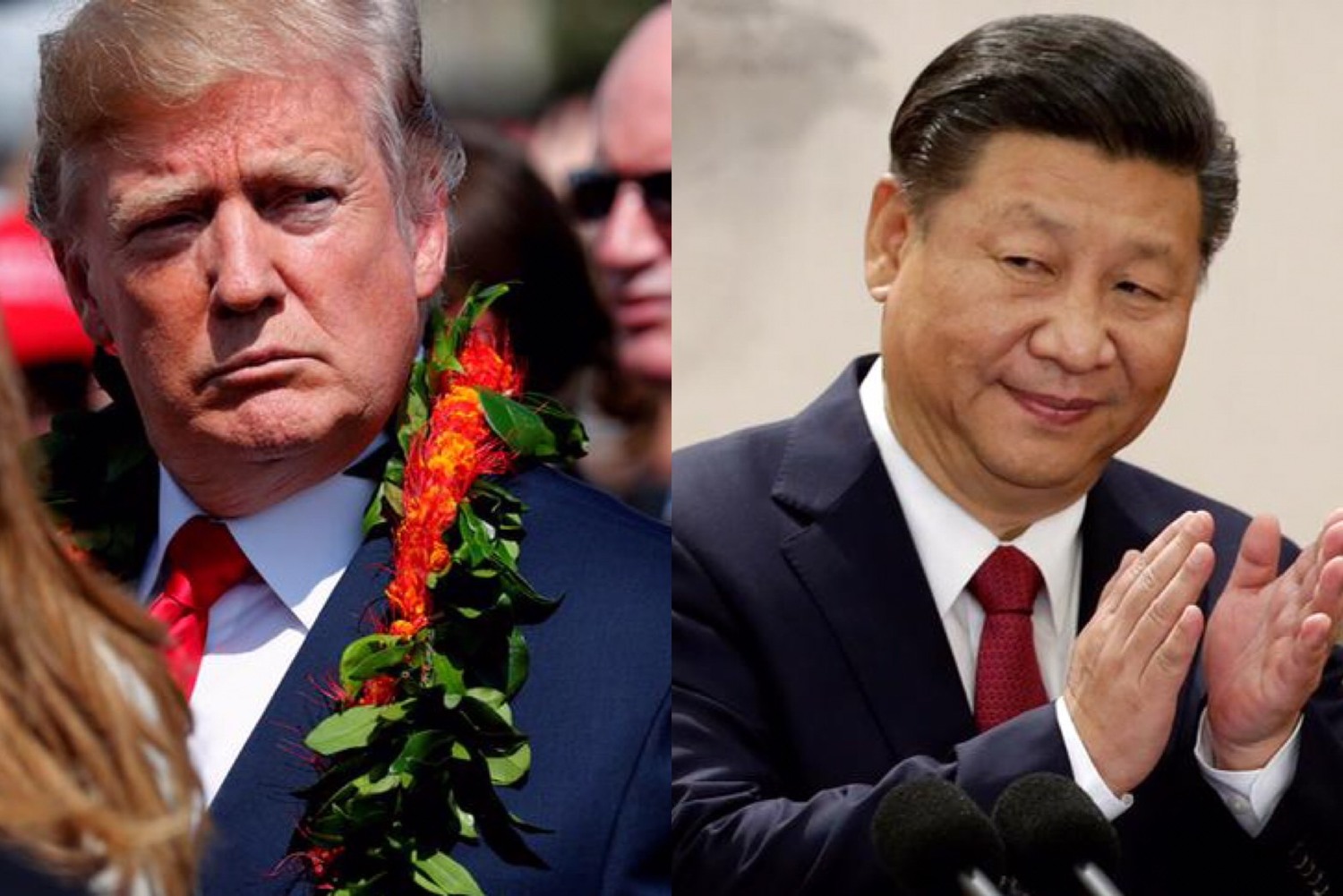 US President Trump (left) and Chinese President Xi Jinping (right).  Photo: Dazhi Image / Reuters (New helmet synthesis)