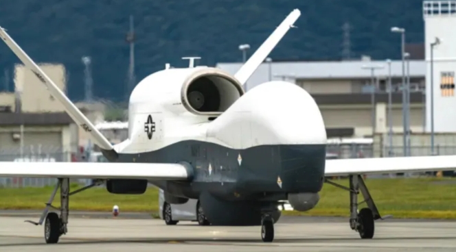  美國海軍MQ-4C「人魚海神」戰略偵察無人機近日出現在古巴周邊。 圖 : 翻攝自環球時報 
