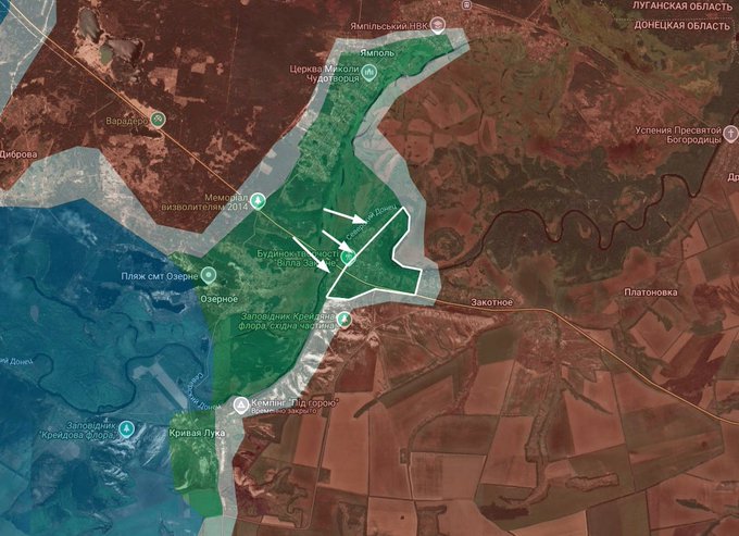  烏軍在頓涅茨克州謝韋爾斯克方向發起反攻，並收回了扎基特內地區的控制權。 圖：翻攝自 @FreudGreyskull X 帳號 