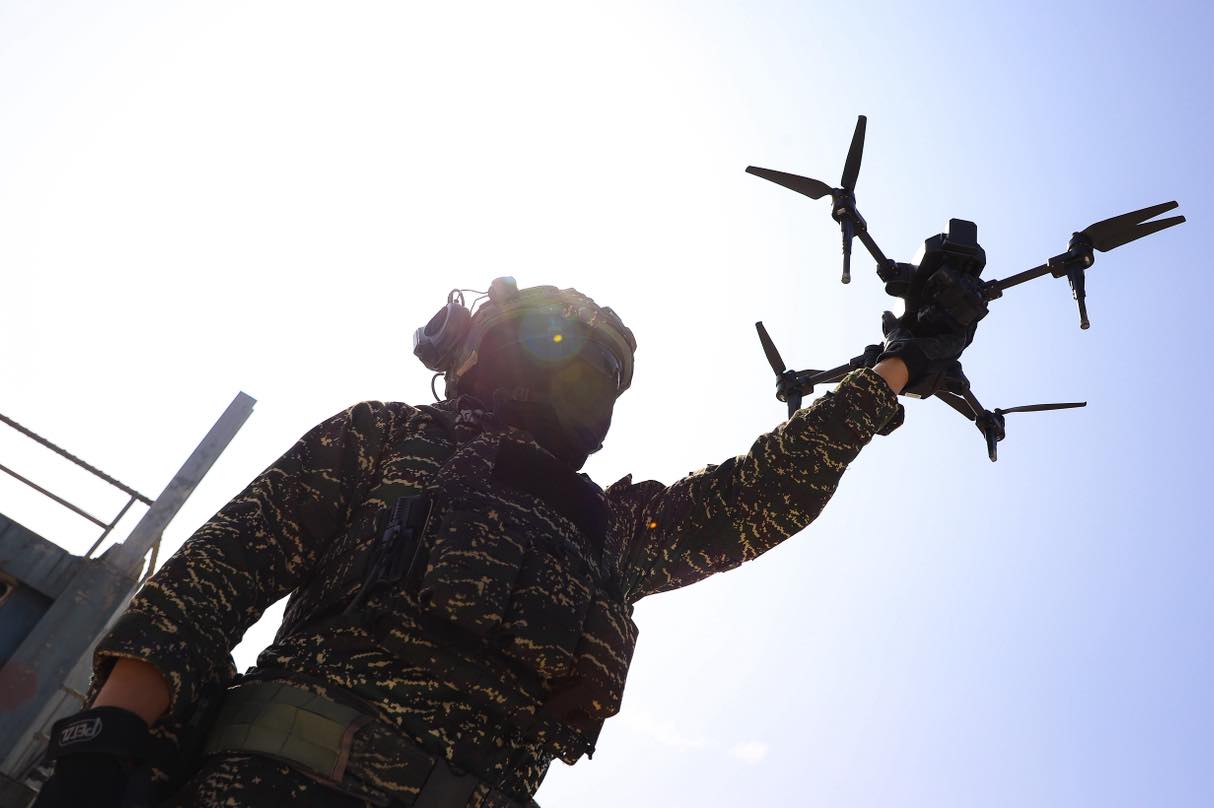  國軍使用輕型偵察或攻擊型第一類無人機。 圖：翻攝「臉書」中華民國海軍粉專 