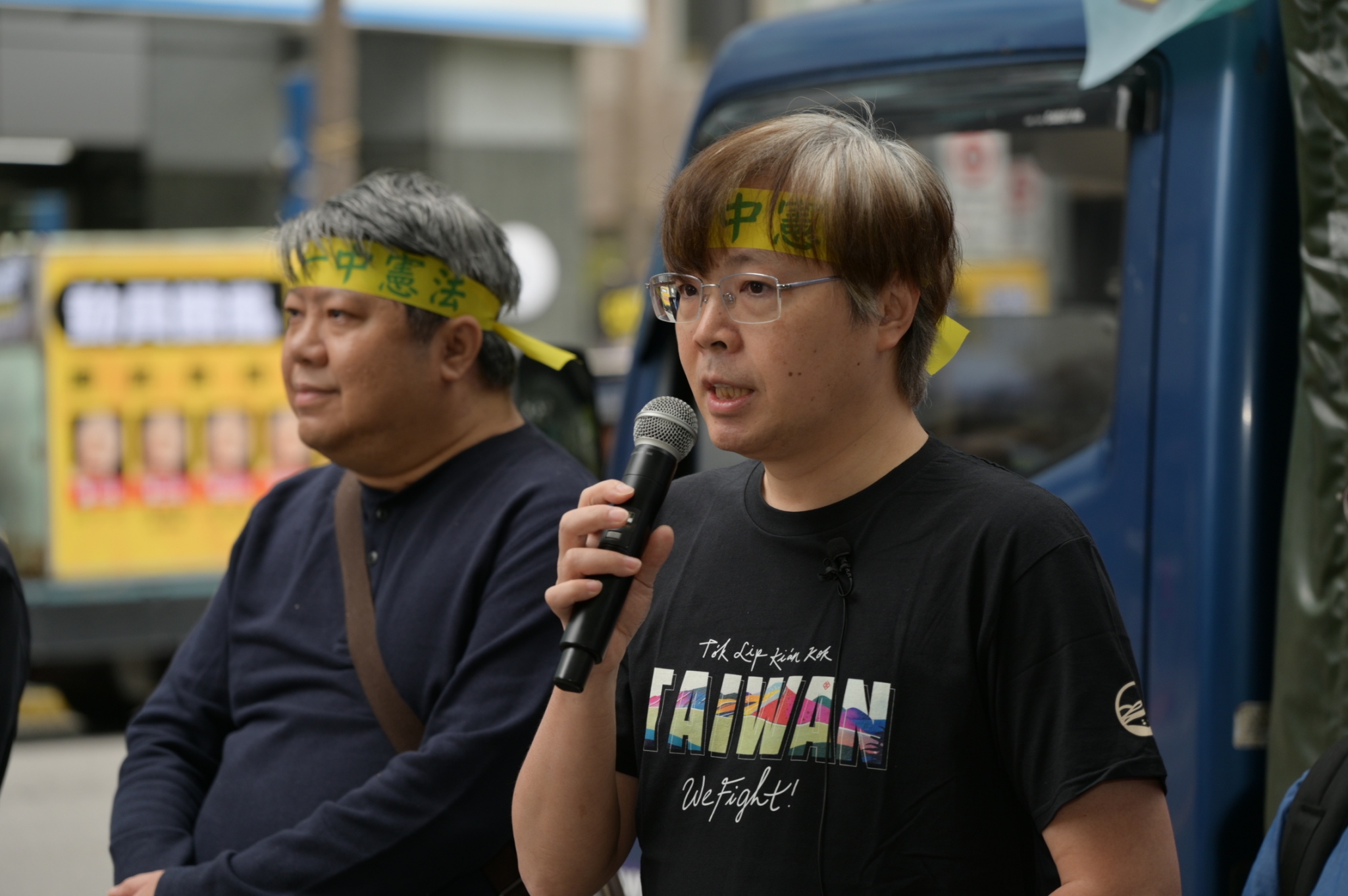  台灣基進黨主席王興煥提出五點聲明，反對萬年國會制訂的憲法增修條文。 圖：台灣經濟民主連合 提供 