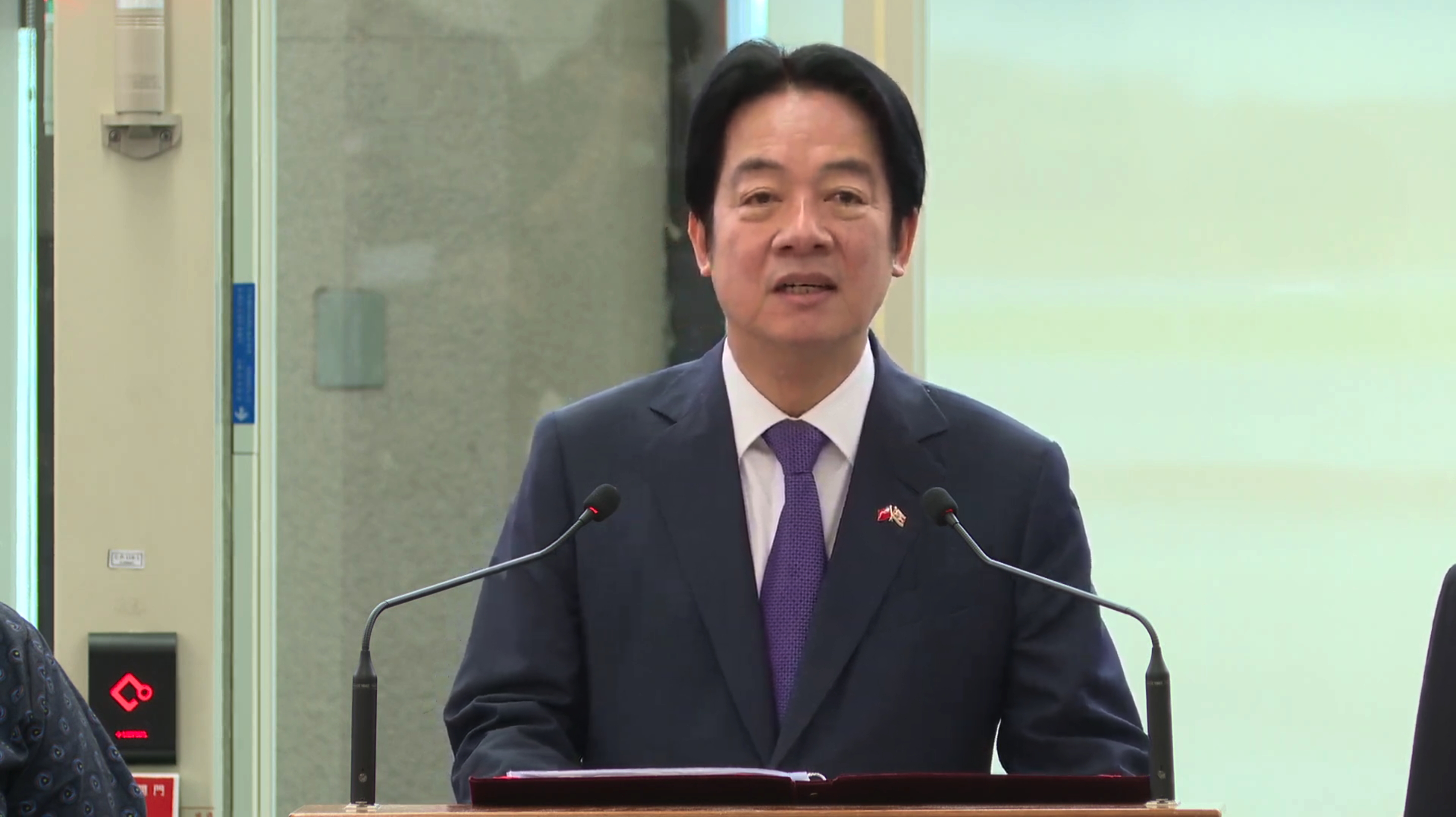 賴清德發表「出訪史瓦帝尼王國進行國是訪問」返國談話。 圖：翻攝總統府直播 