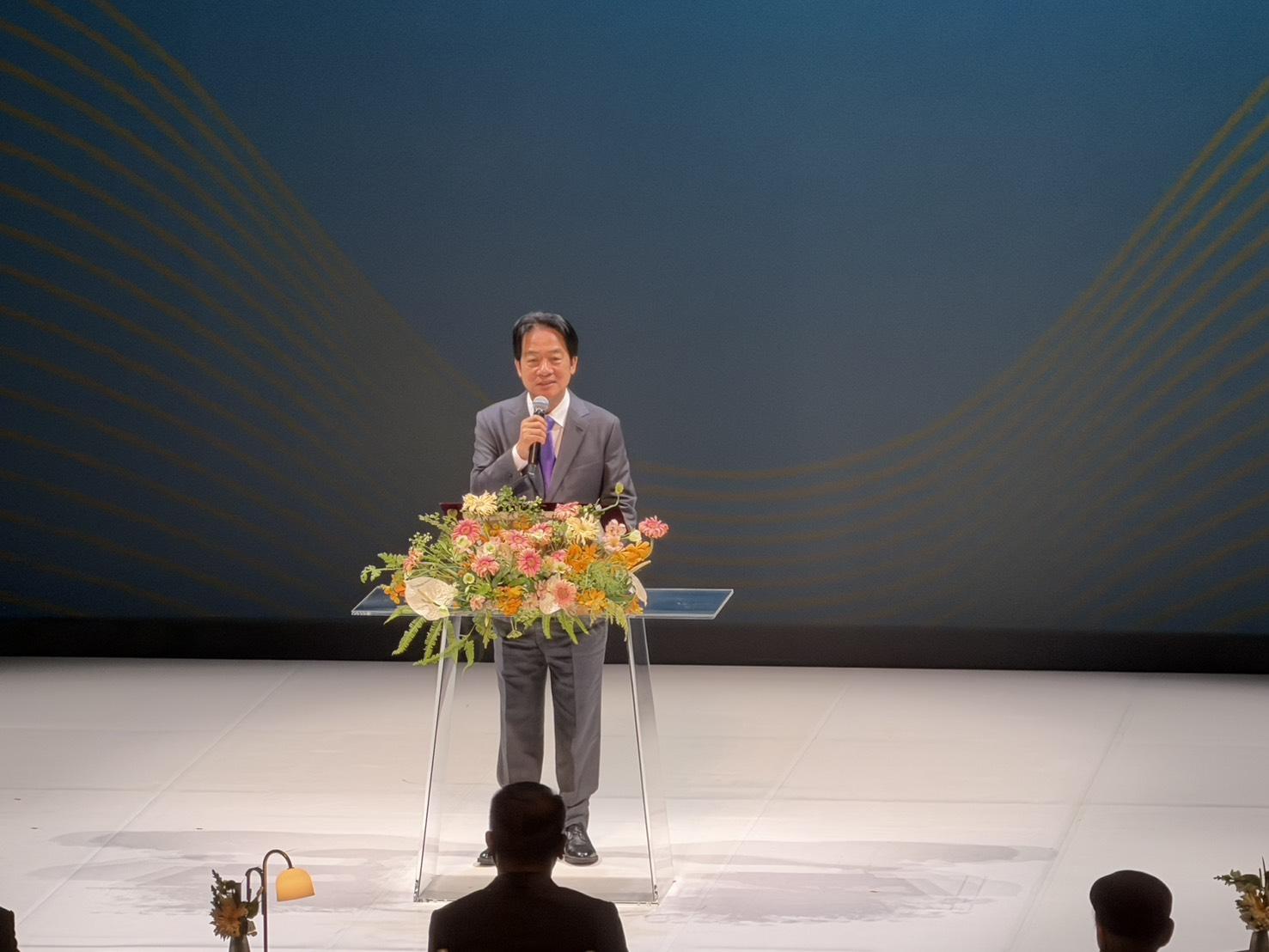  賴清德說，文化與藝術決定這座島嶼靈魂的深度。 圖：高逸帆／攝 