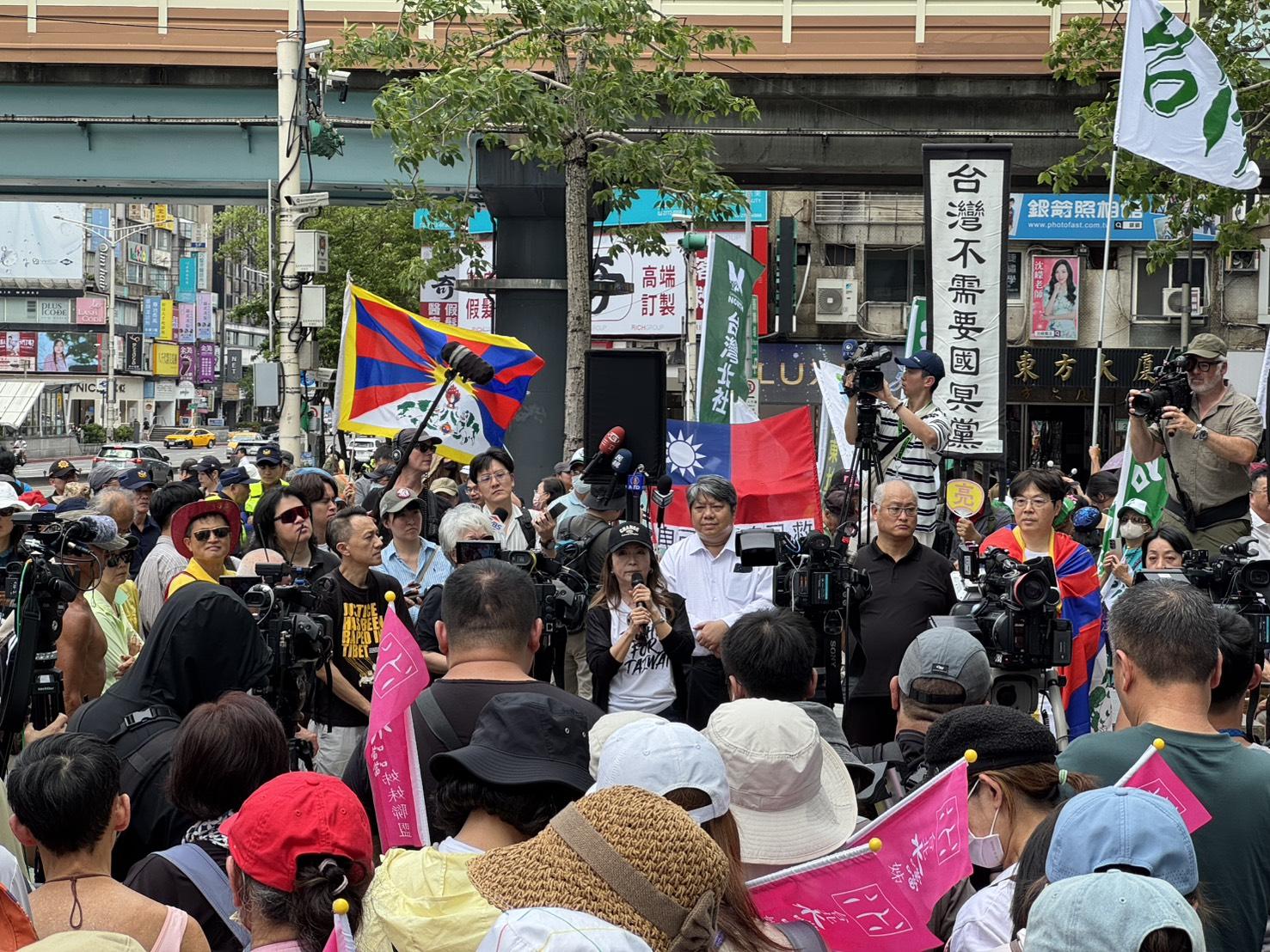  民團舉辦「真和平，要國防」遊行，有破萬人參與。 圖：高逸帆／攝 