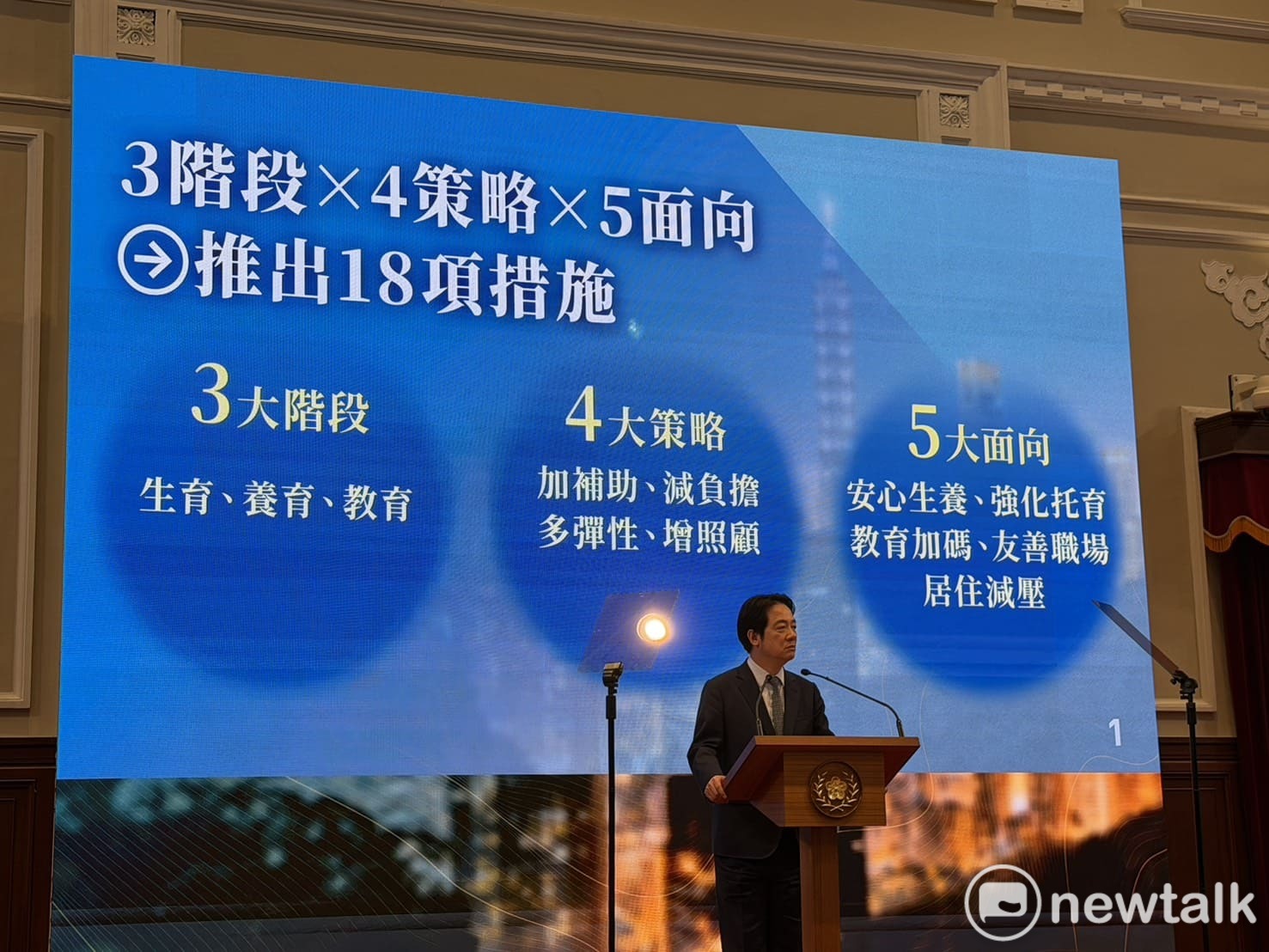賴清德說明少子女化對策。 圖：高逸帆/攝 