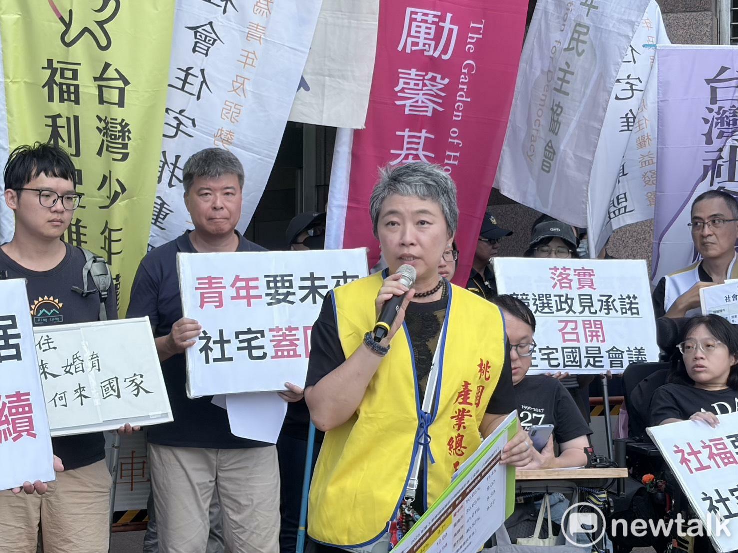  桃園市產業總工會副理事長曲佳雲。 圖：李宣萱/攝 