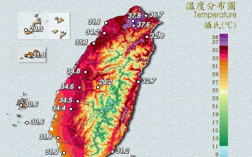 北北基「紫爆」熱出新高度!台北測站飆38.3度破130年紀錄