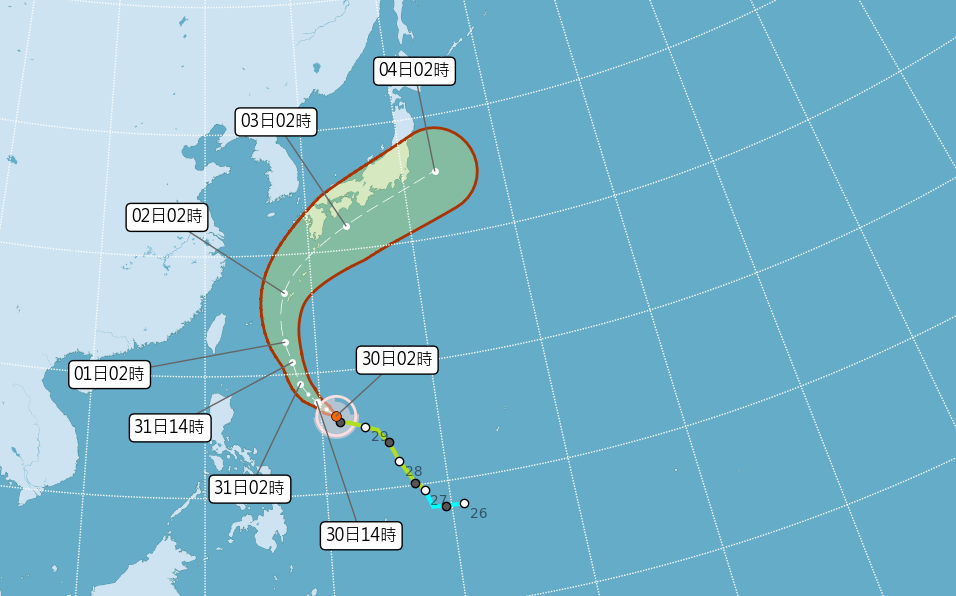 午後雷雨防大雨!南部內陸飆36度 薔蜜颱風估朝日本南方海面前進