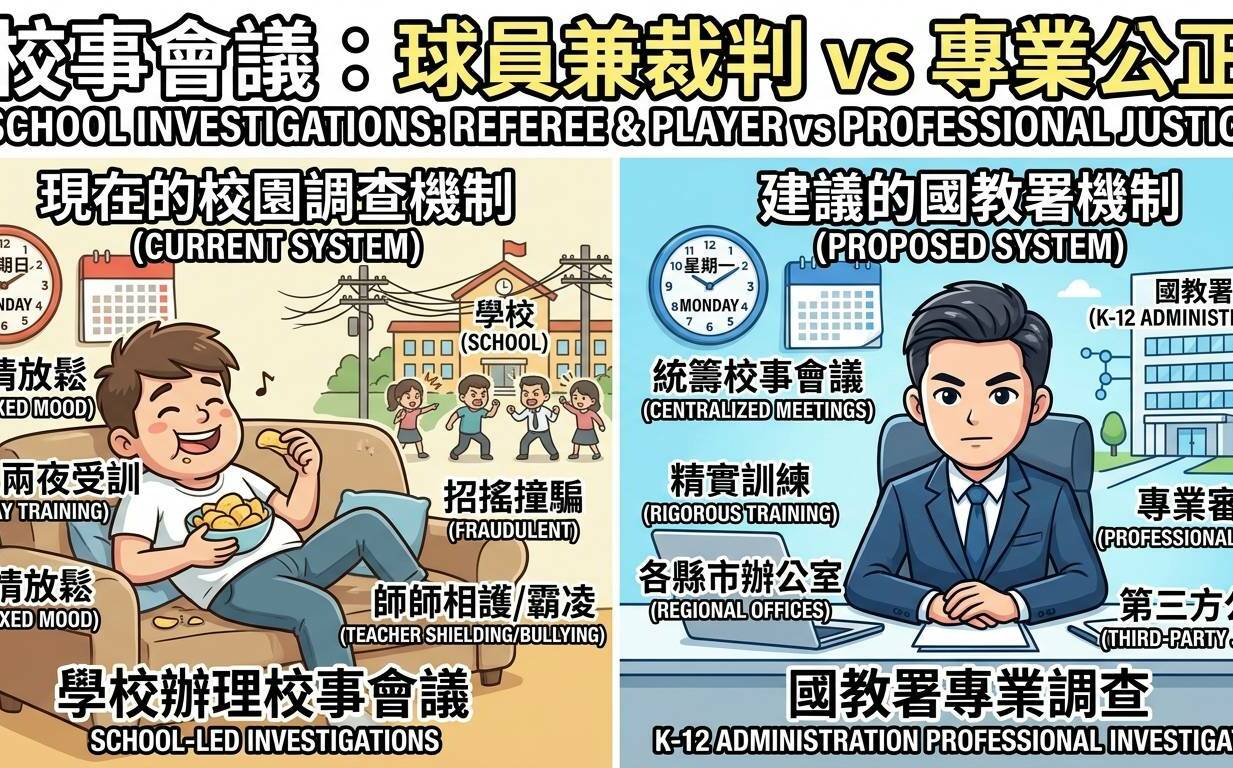 張文隆觀點》別讓校園成為私刑場!校事會議改革,是全國老師的集體呼救