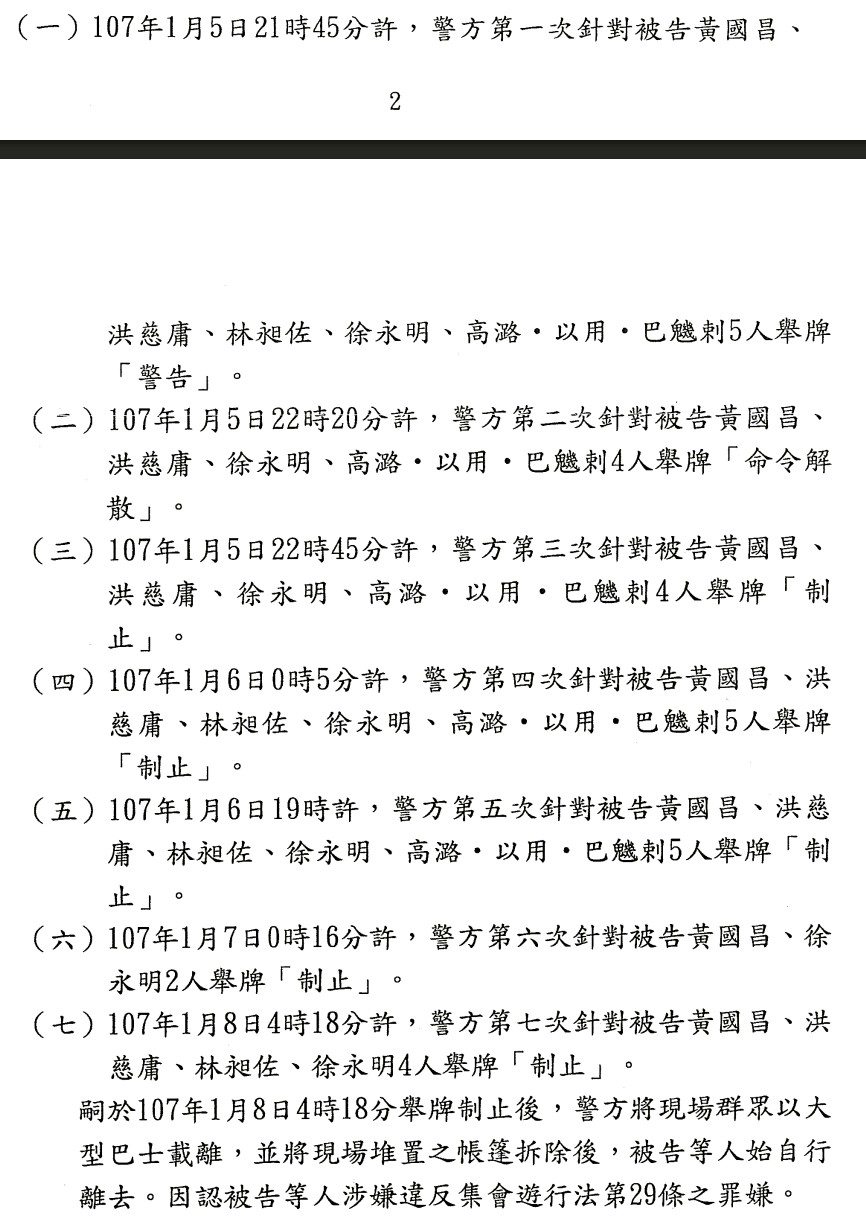 時代力量也提出當年台北地檢署不起訴處分書中的時序。圖：時代力量提供