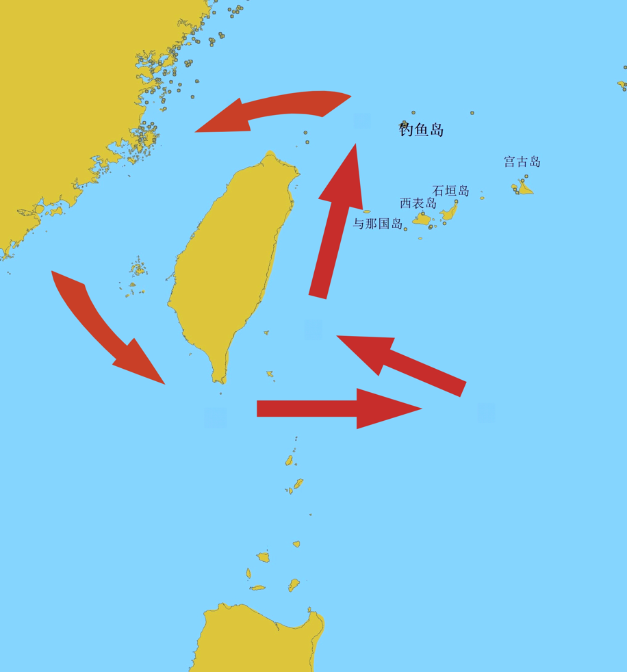  6月6日至10日，中國交通運輸部組織福建海事局、廣東海事局、東海航海保障中心及東海救助局，展開「台灣島東部海域海上交通專項執法和掃測行動」。官宣航線圖。 圖：翻攝福建海事局網站 