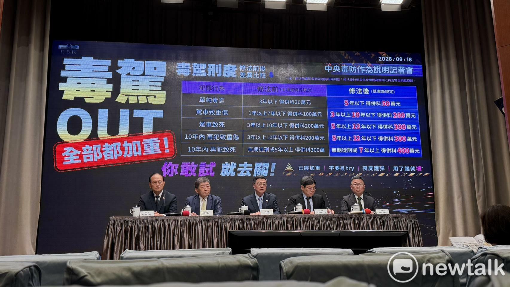  卓榮泰說明強化打擊毒駕相關修法。 圖：高逸帆／攝 