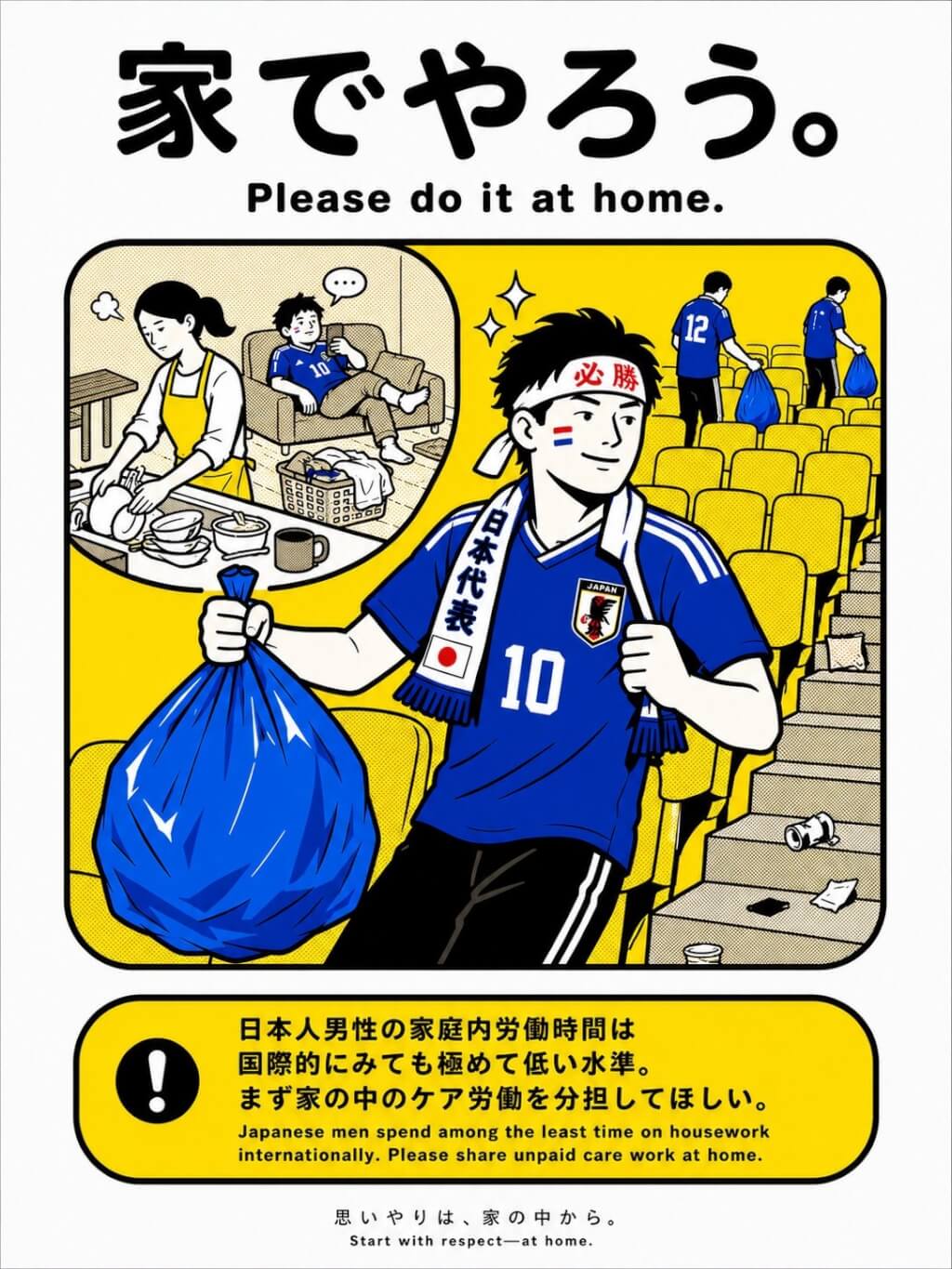 不滿日本男球迷世足賽清垃圾獲美名 日女喊話:請在家裡做