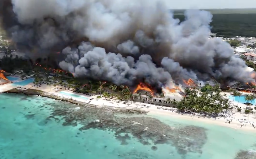 (影)多明尼加700間房海濱度假村遭火噬 1義籍遊客死亡、1700人緊急疏散
