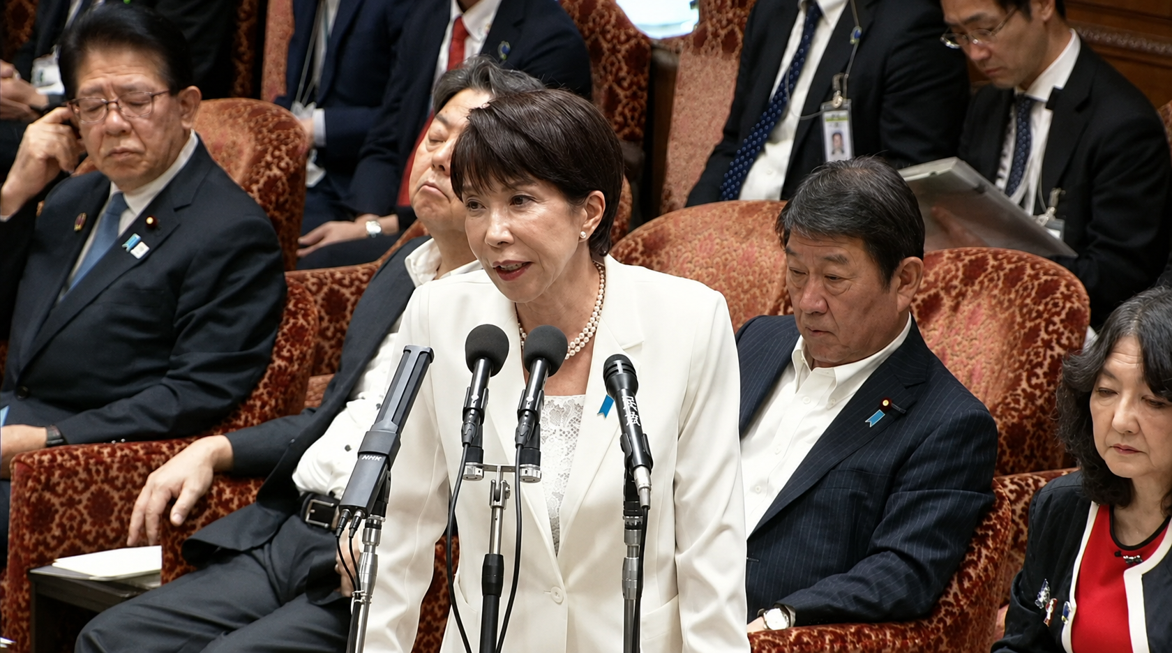  日本首相高市早苗先前於國會答辯時提及台灣有事說法。 圖：翻攝立憲民主党 国会情報YT（資料照）